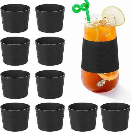 Tumbler, Silikone Glasfodral, 10 Stykker Skridsikre Silikonebeskyttelsesfodraler, Genanvendelige Kop-fodraler Til Kaffekrus, Glas, Varme Drikke jy