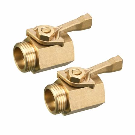 Raskaan sarjan messinkinen puutarhaletkun sulkuventtiili, 3/4 tuumaa, 2-pakkaus 2 letkun aluslevyllä