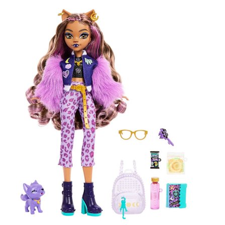 Monster High Clawdeen -nukke lemmikillä ja asusteilla
