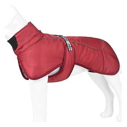 Hunde Vinterjakke Utendørs Vindtett Krage Bomulls Innerjakke For Mellomstore Og Store Hunder (XL Vinrød)