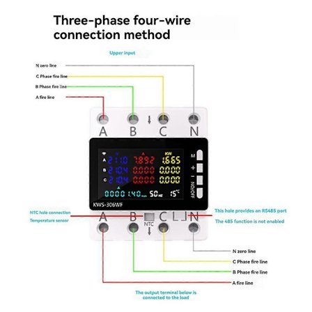 KWS-306L Strømmåler RS485 Versjon AC Energi Strøm Voltmeter Spenning