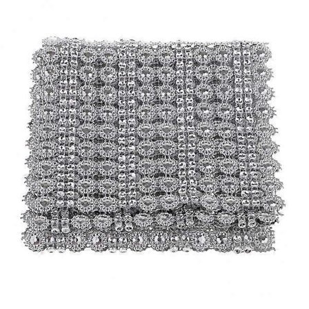 2x1 jaardia 16 riviä kukka timantti verkko kääre strassi nauha hääkoriste