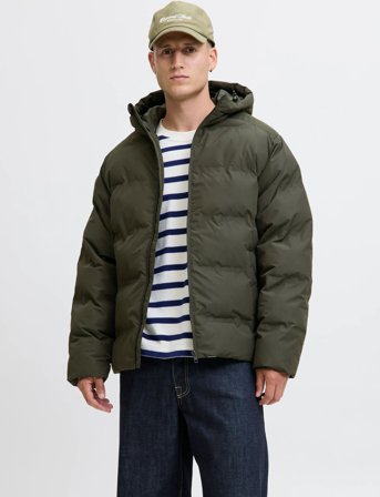 Jack & Jones Jjesoho Puffer Hood Sn - Khaki green - L