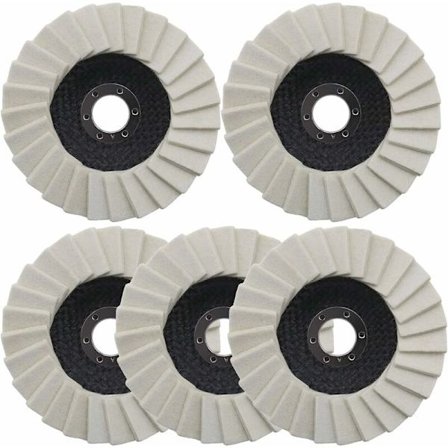 5 stk ullfiltpoleringsskive 125 mm tannet skiveklaffskive for rustfritt stål