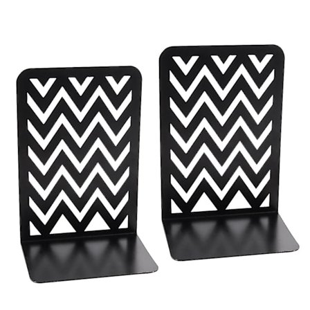 2 stk. Sorte Rustfrie Stål Bogstøtter Bog Magasin Praktisk Kontorartikler Stativ|bogstøtter