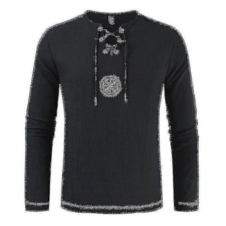 Slim Fit Pellavapaita Miesten Keskiaikainen Tunika Merirosvopuku