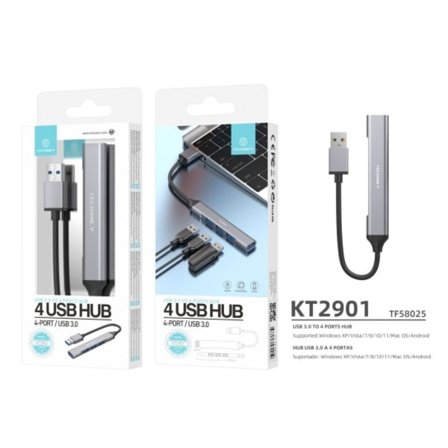 4-Port USB Hub - USB 3.0 - Maximera Din Anslutning