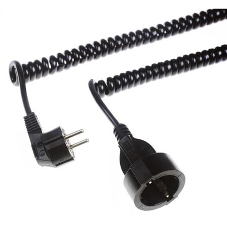 Z 2404595 Ledningssett spiralisert, svart, 2,5 m, Stikkontakter & kabler