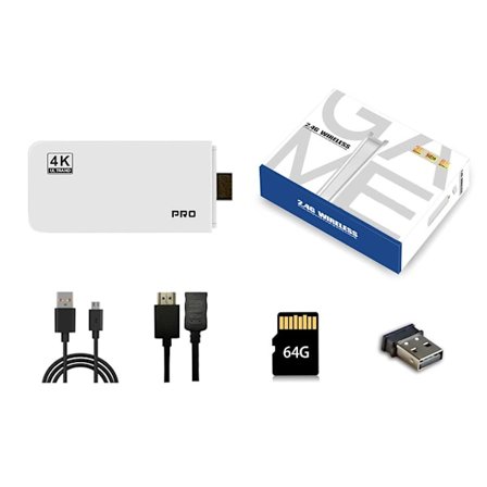 Trådlös Retro Spelkonsol Stick, Retro Spelkonsol Inbyggda Klassiska Spel 4k Hdmi Utgång Plug & Play Videospelskonsol för Plug and Pla