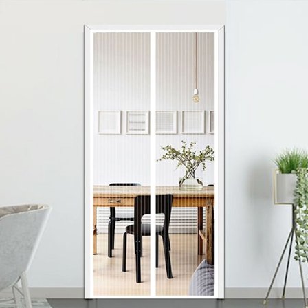 Myggenet til døre 210 x 100 cm, avanceret magnetisk insektgardin til balkondør, kælder, terrassedør, komplet installationssæt