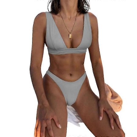 Mimigo Naisten Matala Vyötäröinen Bikini Uimapuku Push Up Halter Kaksiosainen Uima-asu