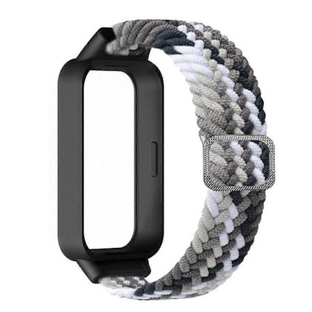 Til Xiaomi Smart Band 9 Active Redmi Band 3 Vævet Nylon Armbånd Snap-On Etui Urrem - Flerfarvet Farverig Sort