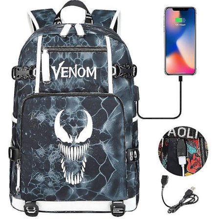 Venom Fashion Tryckt USB Ungdomsskolväska (2-125)