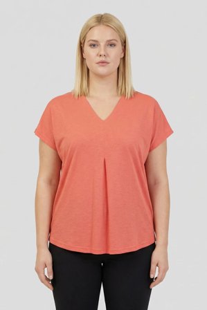 CISO - Kortærmet T-shirt - Koral - V-Hals