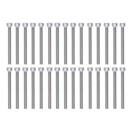 30 stk. A2 70 304 Rustfritt Stål Sekskantbolt Sokkelhode Skrue M6x65 Marine Grade Festemateriell