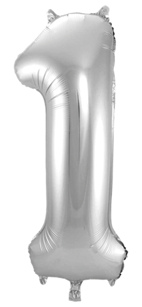 Sifferballong Jumbo 86 cm Silver "0-9" Siffra 1