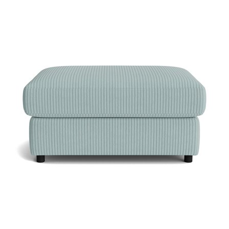 Oasis Pouf Hocker in Lincoln Pastellblau, moderner Cord-Stil mit weichem Polster, ideal als Fußablage oder Sitzgelegenheit, Höhe 44cm.