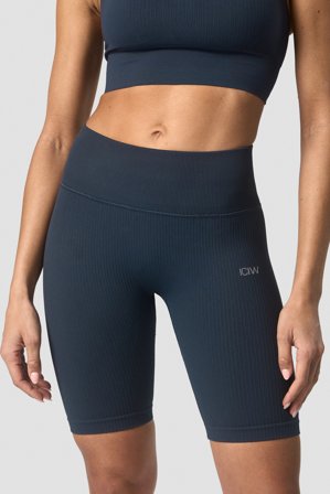 ICANIWILL - Ribbed Define Seamless Biker Shorts Dk Teal- Shorts - Dames - sportkleding van ICIW