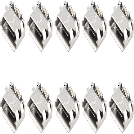 10-pak Micro USB Type B Hun-stik 180 Grader 5-polet SMD SM