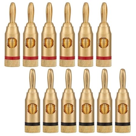 Forgyldt banan stik eller konnektor (åben skrue type) (6 par (12 pins) lyd stik højttaler konnektor