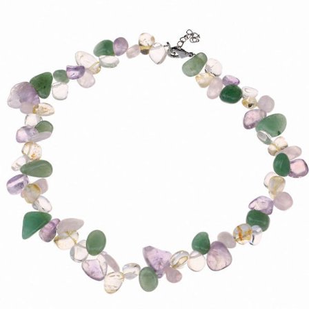 Halsband med halvädelstenar, kristallhalsband, 1 st