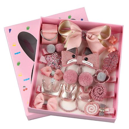 18 stk. Elastisk Hovedbeklædning Hårnålssæt Sødt Hårtilbehør Pige