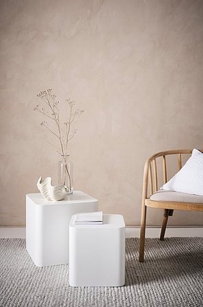 Jotex - Beistelltisch, 2 St., 30 x 30 Cm + 40 x 40 Cm Mattweiß - CUBO - Kaufe Beistell- und Ablagetische bei Jotex