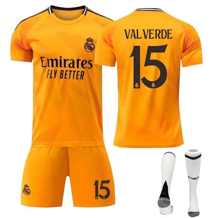 2425 Real Madrid bortefotballdrakt VAL VERDE drakt med sokker