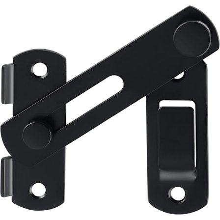 Matt svart skyvedørslås skoddelås portbolt med skruer for dør, vindu, skap