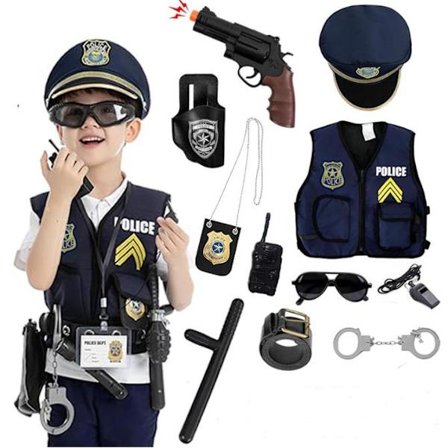 Halloween lasten poliisiasu roolileikkeihin, naamiaisiin ja cosplayhin