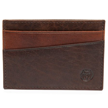 Montreal Mini Brown & Tan RFID Leather Card Holder for Men - Card Holders