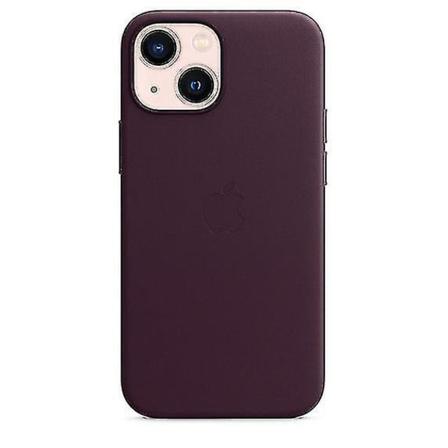 Lærtelefondeksel for iPhone 13 Mini Lærdeksel med Magsafe Dark Cherry