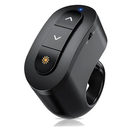 2,4 GHz Genopladelig Trådløs Præsentation Finger Ring med Rødt Lys USB Præsentation Fjernbetjening til Win 1 [DB] black