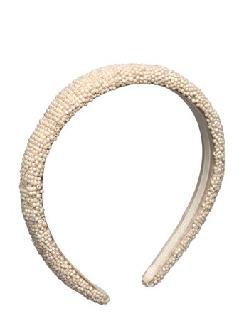 Becksöndergaard Solid Slim Beaded Hairbrace - Cream - ONE SIZE