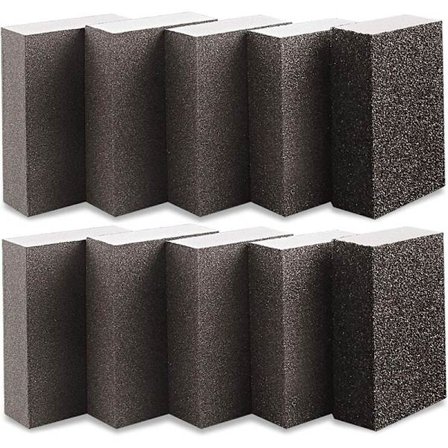 10 stk slipesvamper 1000-1200 Grit slipekloss 70 x 100 x 25 mm våt og tørr bruk for tre metallmaling vaskbar og gjenbrukbar