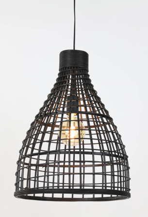 Light & Living Hengelampe Puerto Rattan Black Ø40