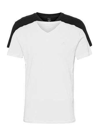 V-Neck T-Shirt 2-Pack T-shirts Short-sleeved Svart GANT