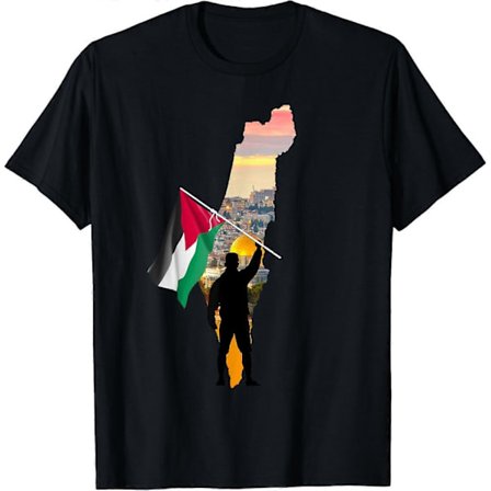 Palestina Kart Flagg - Fritt Palestina T-skjorte Stil 441