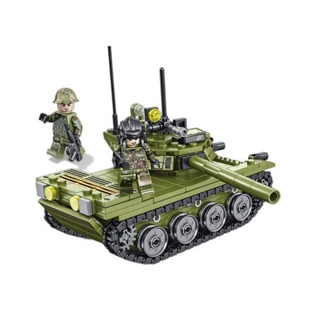 Type 85 hovedkampvogn 324 partikel tank byggeklods samlelegetøj, inklusive to dukker