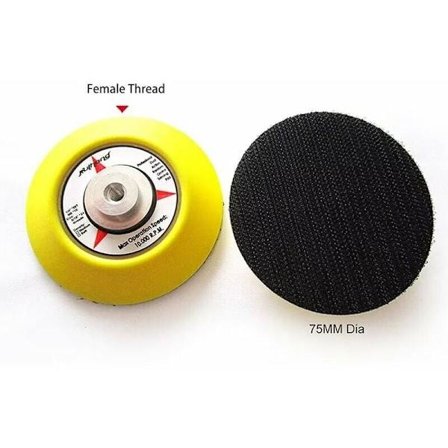 Slipplatta med kardborre - 75 mm magisk klistermärke för excenterslip med adapter för borrmaskin och självhäftande polerskiva