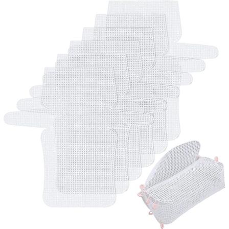 Skulderveskesett med 6-pakninger av plastnetting av lerret med akrylgarn og broderitilbehør til korssting - gjør-det-selv-håndveske til firkantet 