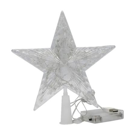 15 cm jul träd topp stjärna lampa led ljus jul dekorationer
