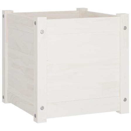 Vidaxl Odlingslåda Vit 40x40x40 Cm Massiv Furu Vit