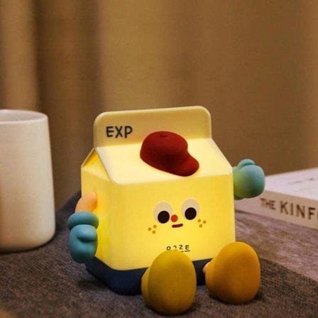 Sød Mælkekarton Natlampe, Blød & Genopladelig Touchlampe, Bedste Fødselsdags- og Valentinsdagsgave til Ham, Hende, Kæreste, Datter