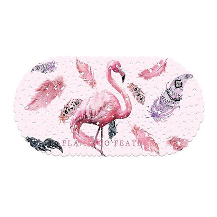 Skridsikker bademåtte med flamingoprint, gulvmåtte til hjemmet, hotel (69x35cm)