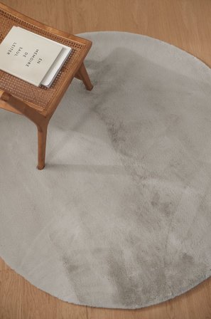 &Home - Flossteppe Vigo Rund - Grå - Lugg- & ryetepper - 160 - Fra Homeroom