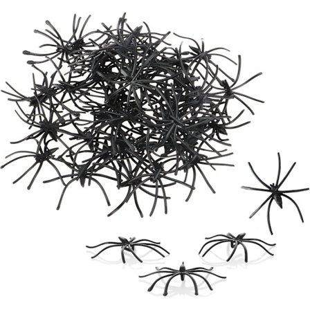 50 st plastspindlar som sprider skräck (svart)