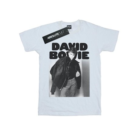 David Bowie Boys Jacket Photograph T-Shirt 7-8 år Vit
