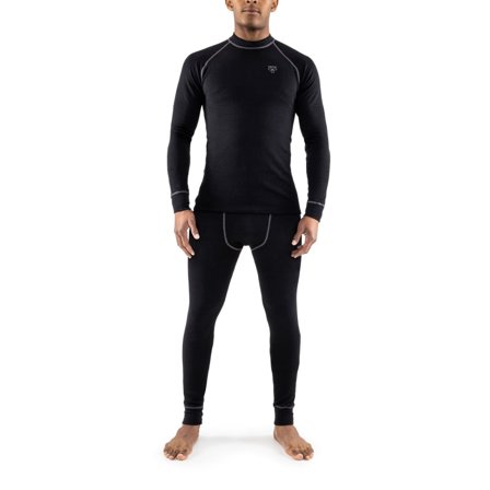 Termo Wool Set Round Neck Long Johns Men base layer set Black XS