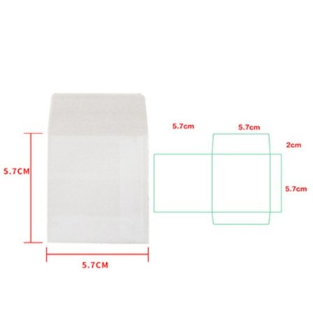 100 stk/parti Tom Gennemskinnelig Sulfatpapirkonvolut